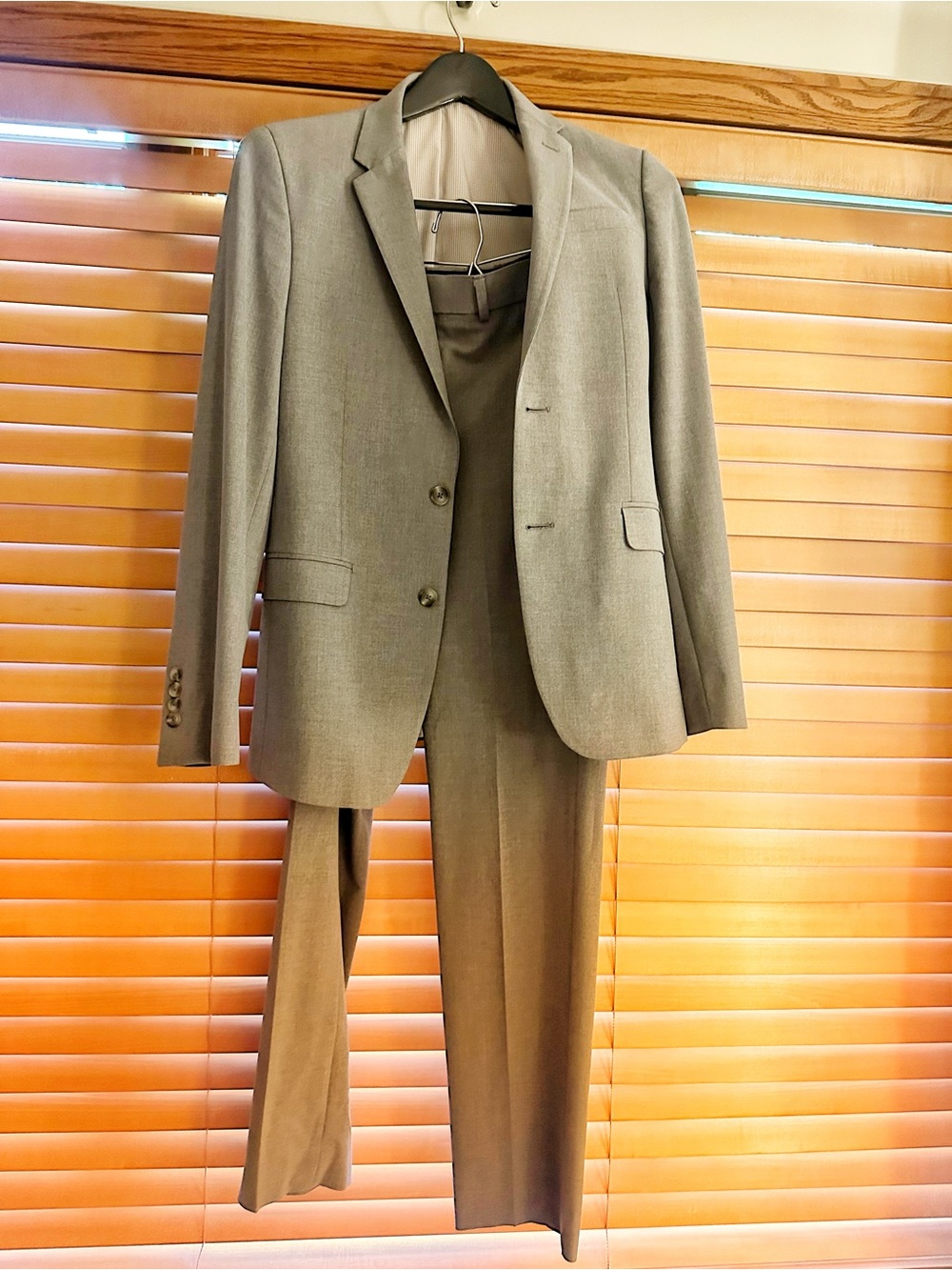 Egara Men's Light Gray Two-Piece Suit Blazer & Trousers